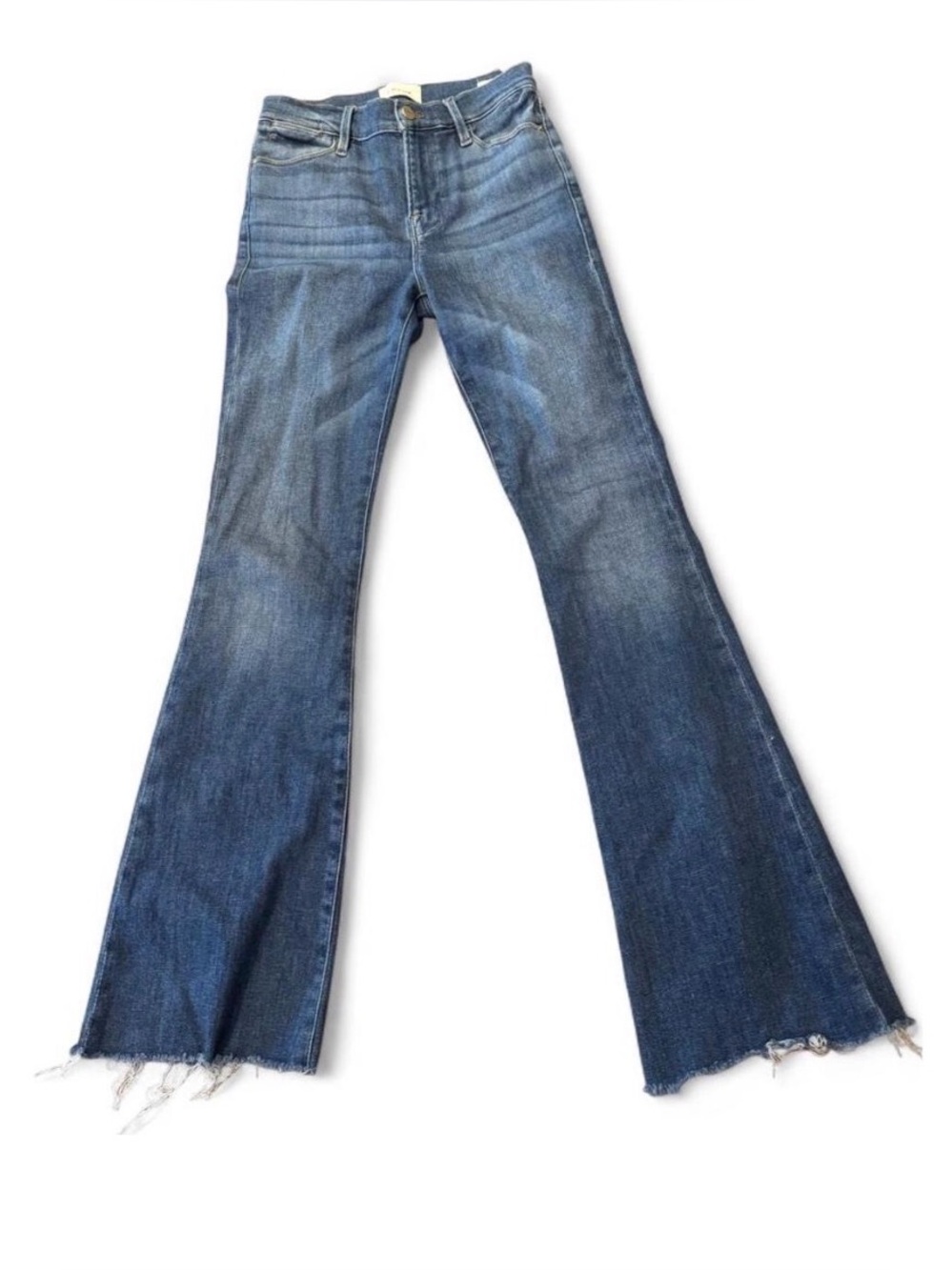 FRAME Women’s High-Rise Flared Jeans in Washed Blue